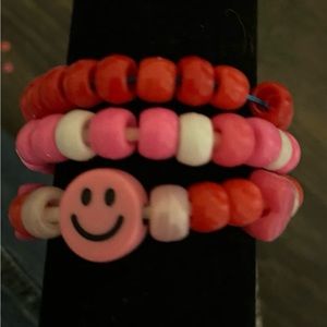 Bracelet set of three, Valentine’s Day themed.